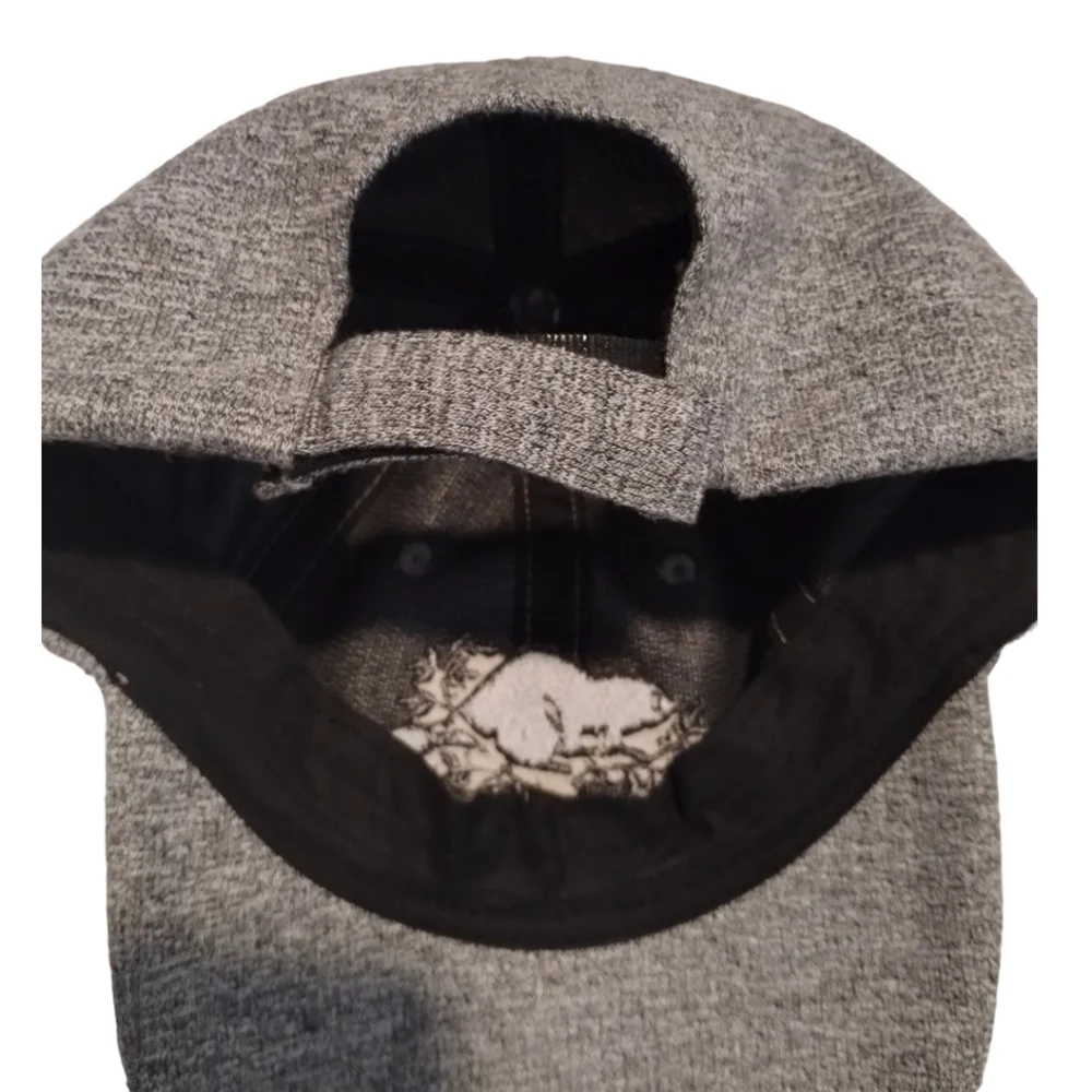 Roots Kids Adjustable Hat Baseball Cap Printed Logo Beaver Black Grey Youth‎ S/M